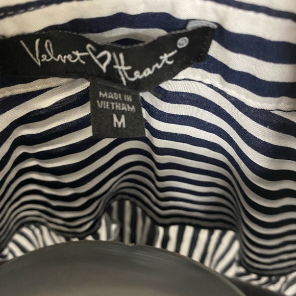 Velvet Heart Navy and White Striped Button-Up Shirt - Picture 4 of 5